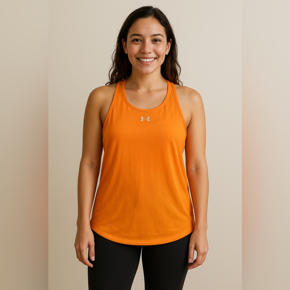 Under Armour Racerback Tank Top Orange Size Large